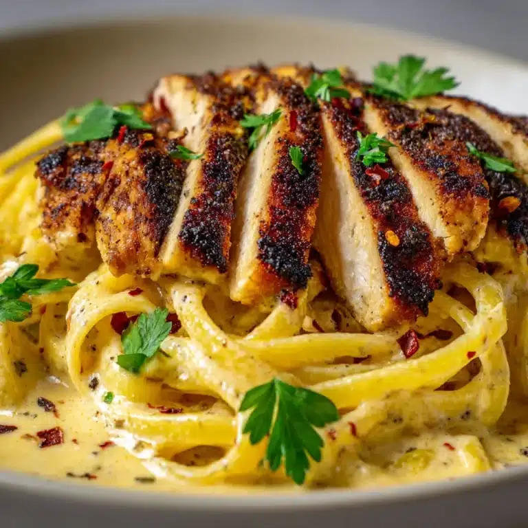 Savory Cajun Chicken over Creamy Parmesan Linguine Recipe