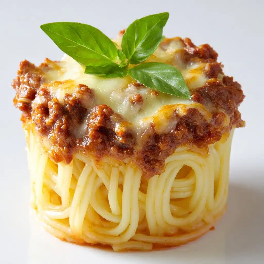 Bolognese Spaghetti Bake Muffin Cups Recipe - Recipe Image