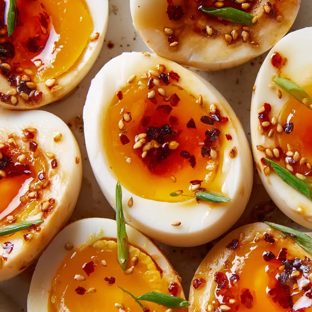 Sweet and Spicy Pepper Jelly Deviled Eggs Recipe - Recipe Image