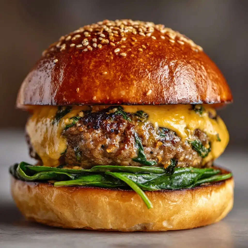 White Cheddar and Spinach Chicken Burgers Recipe