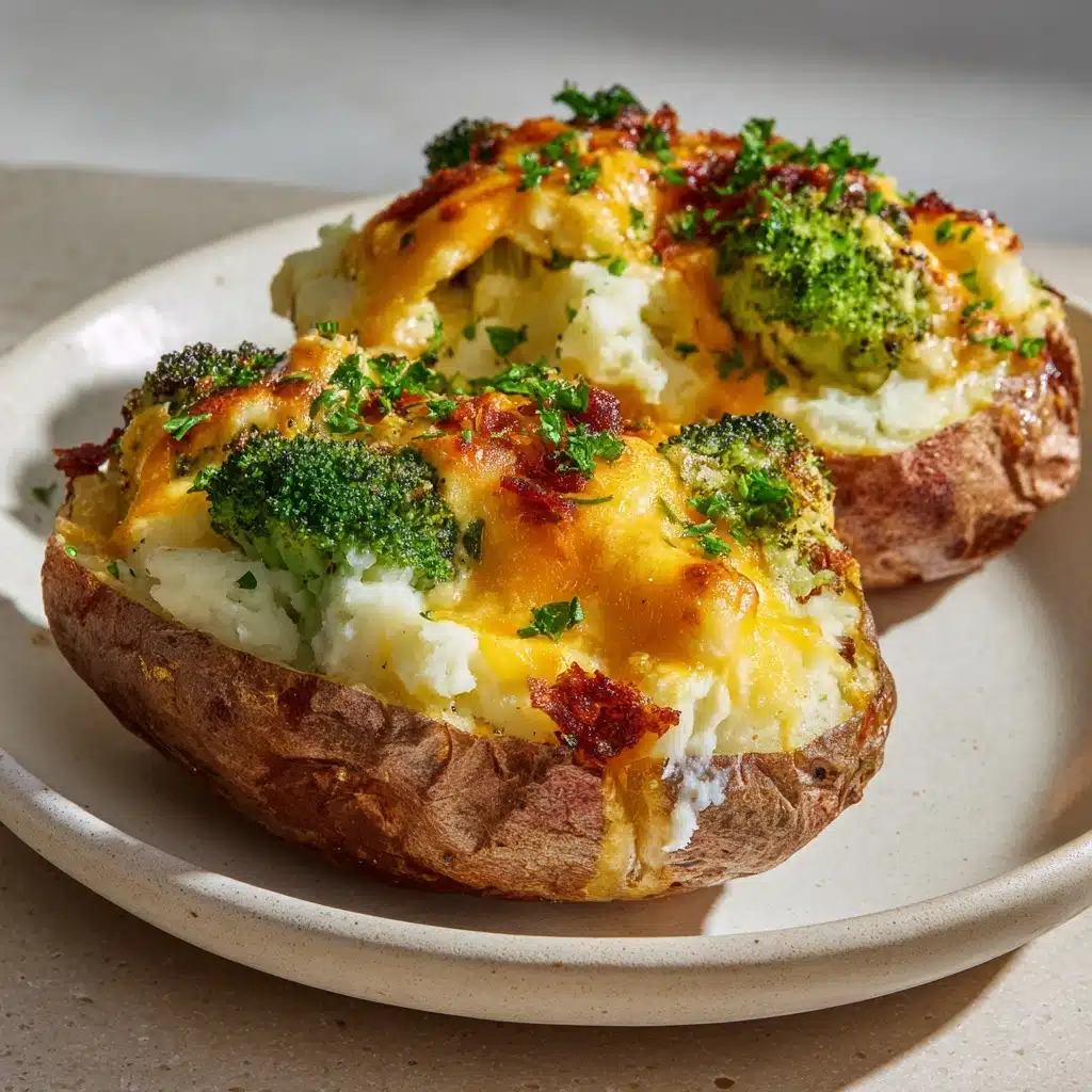 Cheesy Broccoli Twice-Baked Potatoes Recipe - Recipe Image