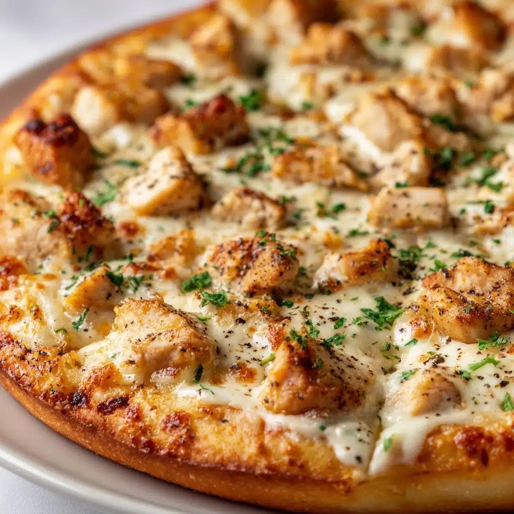 Roasted Garlic White Chicken Pizza Recipe - Recipe Image
