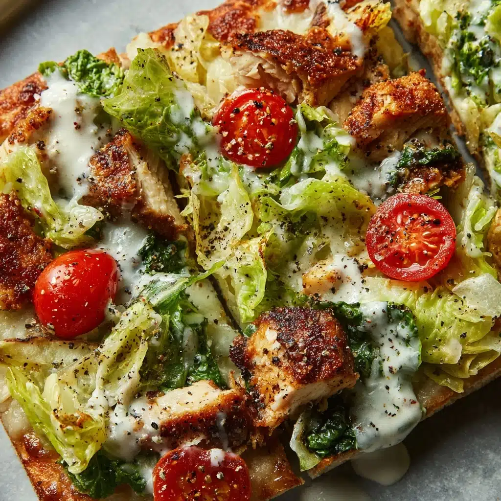 High Protein Chicken Caesar Salad Pizza Recipe
