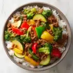 Ground Turkey & Roasted Veggie Rice Bowl Recipe