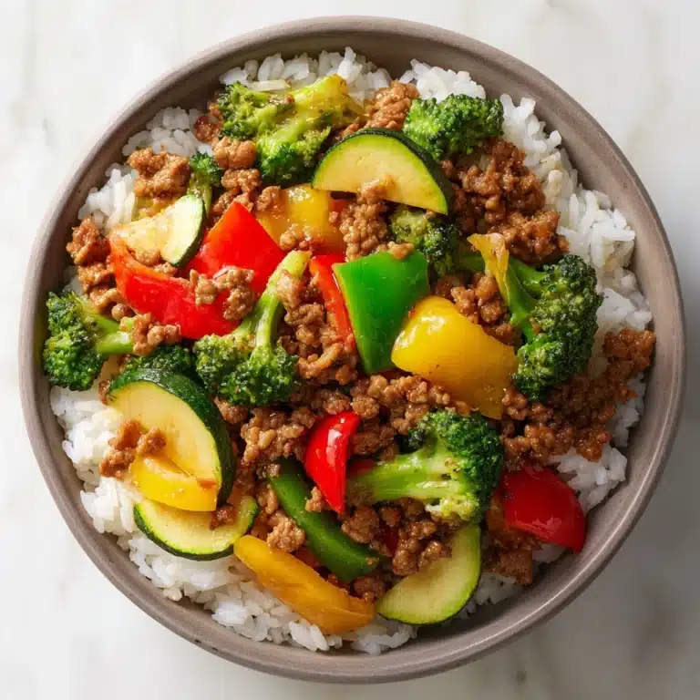 Ground Turkey & Roasted Veggie Rice Bowl Recipe