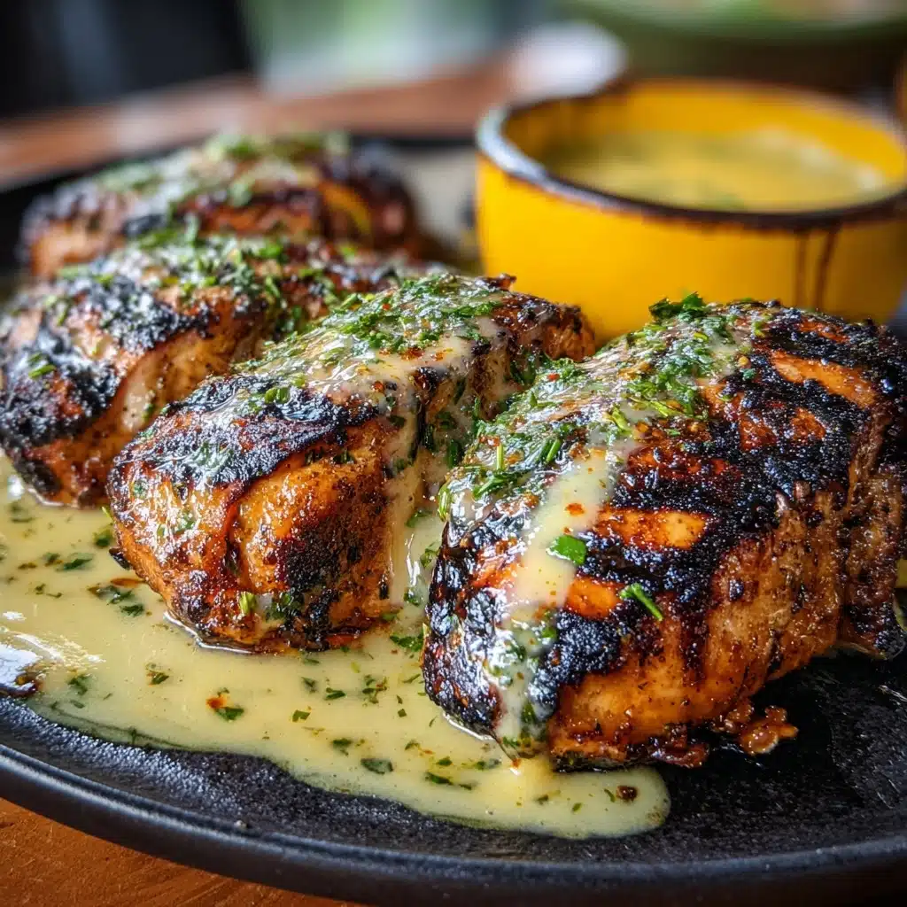 Grilled Stuffed Chicken with Cream Sauce Recipe - Recipe Image