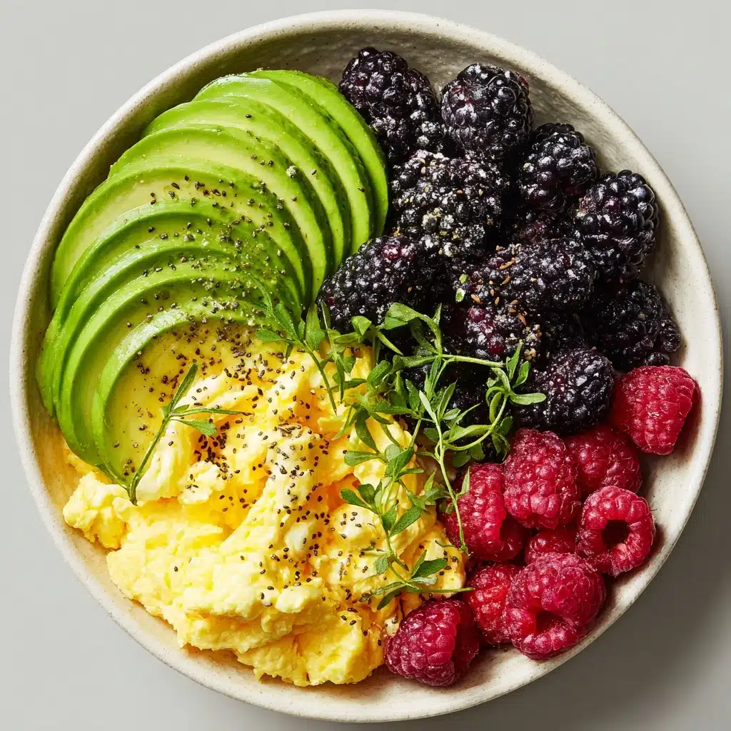 Power Breakfast Bowl with Scrambled Eggs, Avocado & Berries Recipe - Recipe Image