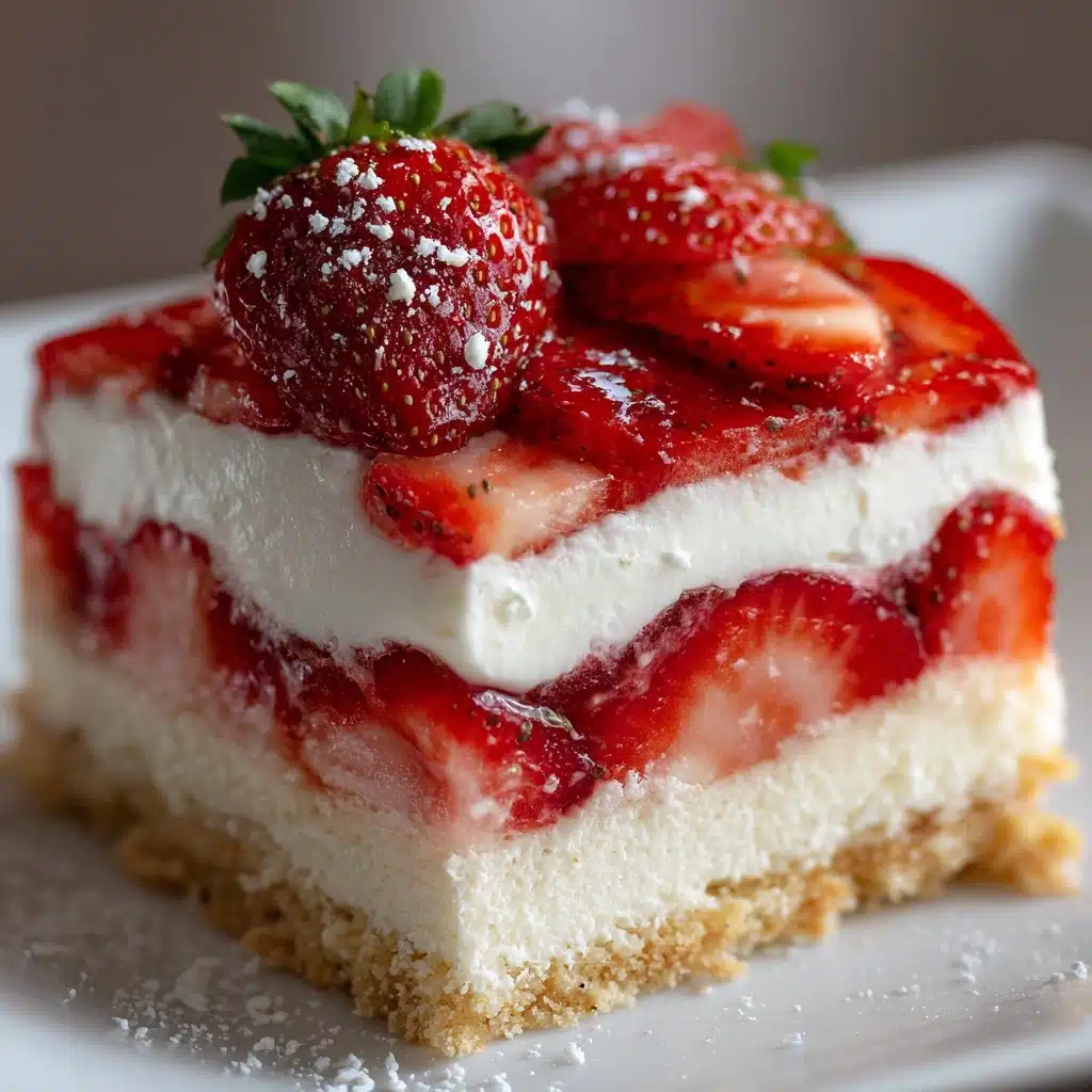 No-Bake Strawberry Jello Lasagna Recipe - Recipe Image