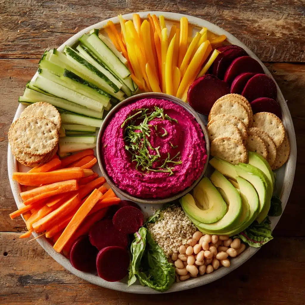 Roasted Beet Hummus with Crudités Recipe - Recipe Image