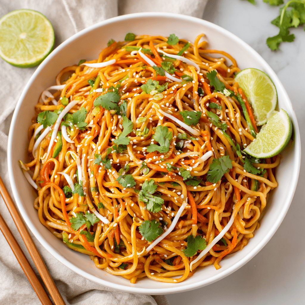 Vegetable Pad Thai with Rice Noodles Recipe