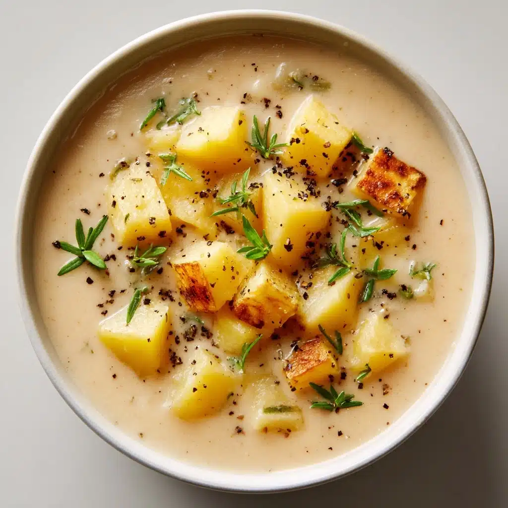 Creamy Roasted Garlic Potato Soup: An Incredible Wholesome Vegan Comfort Treat Recipe - Recipe Image