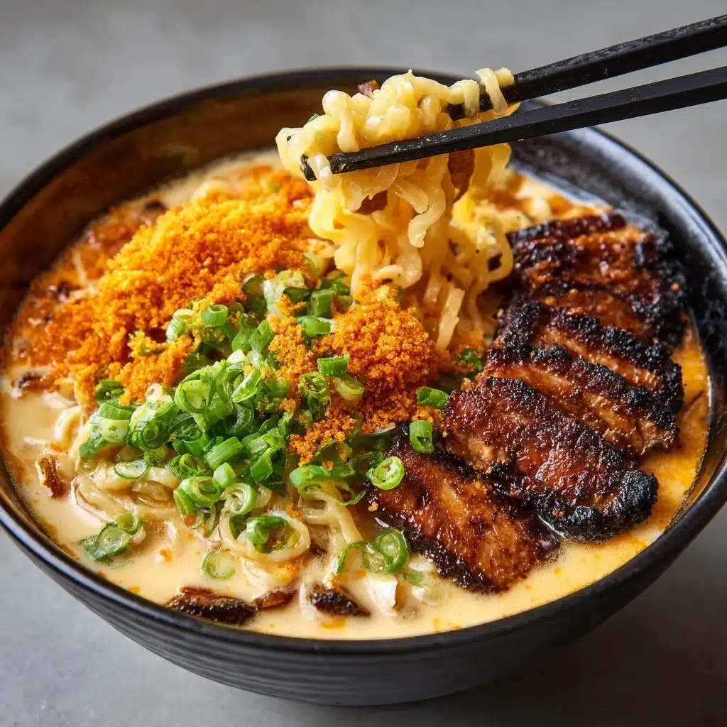 Fiery Chicken Ramen with Creamy Garlic Sauce: An Incredible Ultimate Recipe - Recipe Image