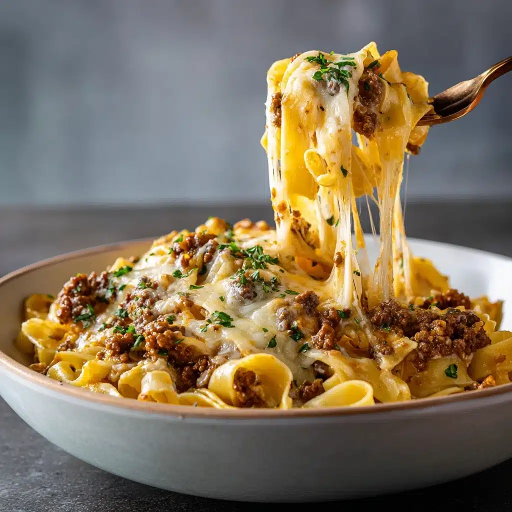 Cheesy Beef Alfredo with Linguine Recipe