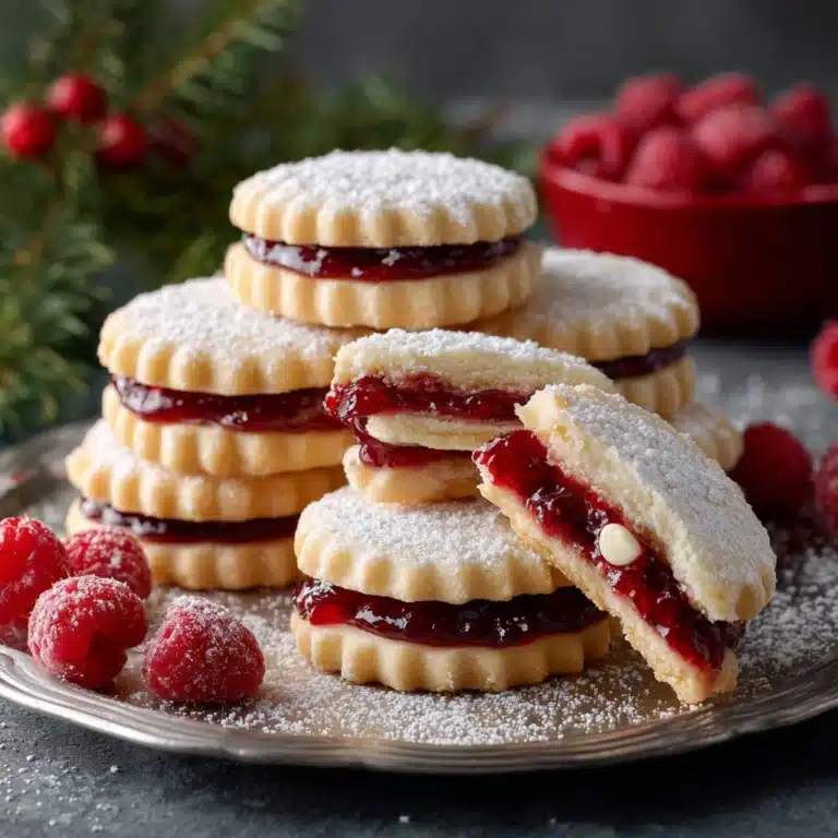 Raspberry-Filled Almond Snow Cookies – Festive Treat Recipe