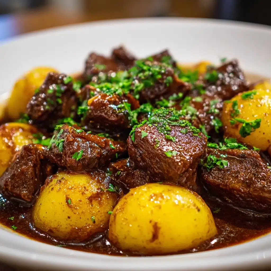 Slow Cooker Garlic Butter Beef Bites & Potatoes Recipe