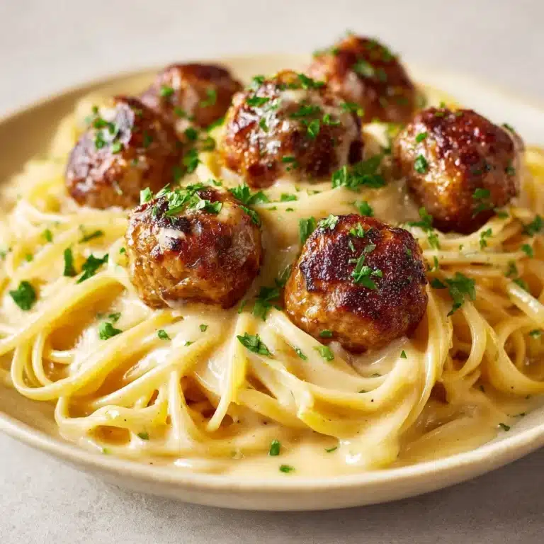 Garlic Butter Chicken Balls with Creamy Parmesan Pasta Recipe