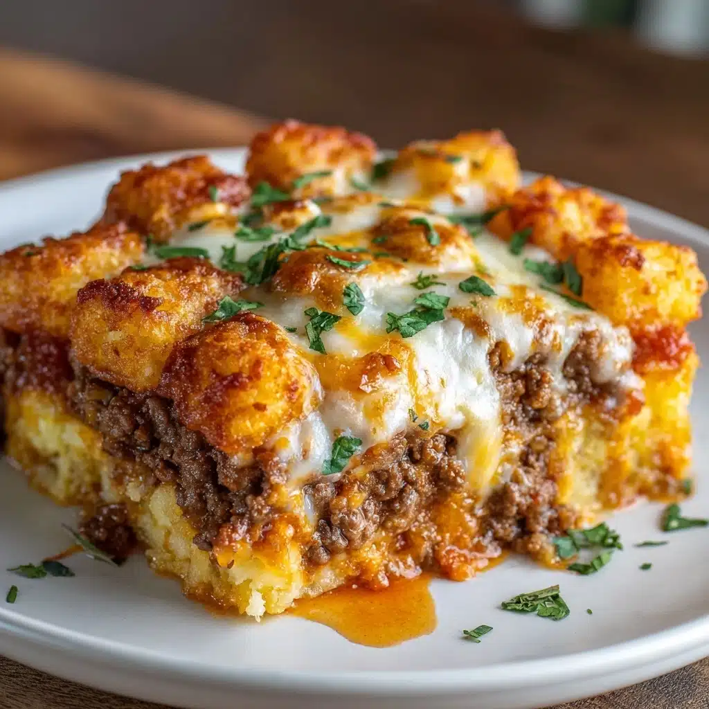 Cheesy Tater Tot Meatloaf Casserole Recipe - Recipe Image