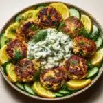 Greek Chicken Meatballs with Homemade Tzatziki Sauce Recipe