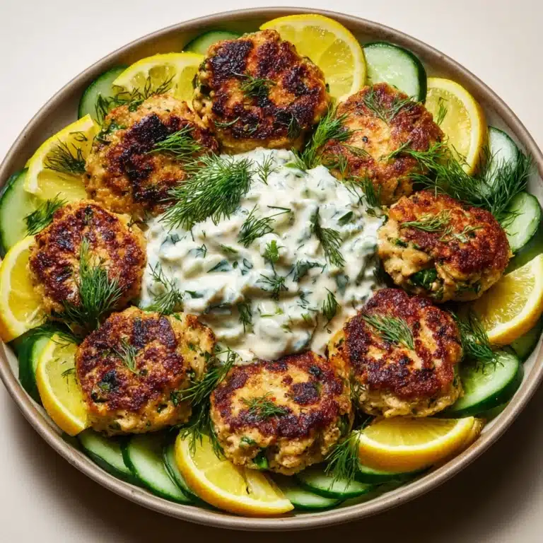 Greek Chicken Meatballs with Homemade Tzatziki Sauce Recipe