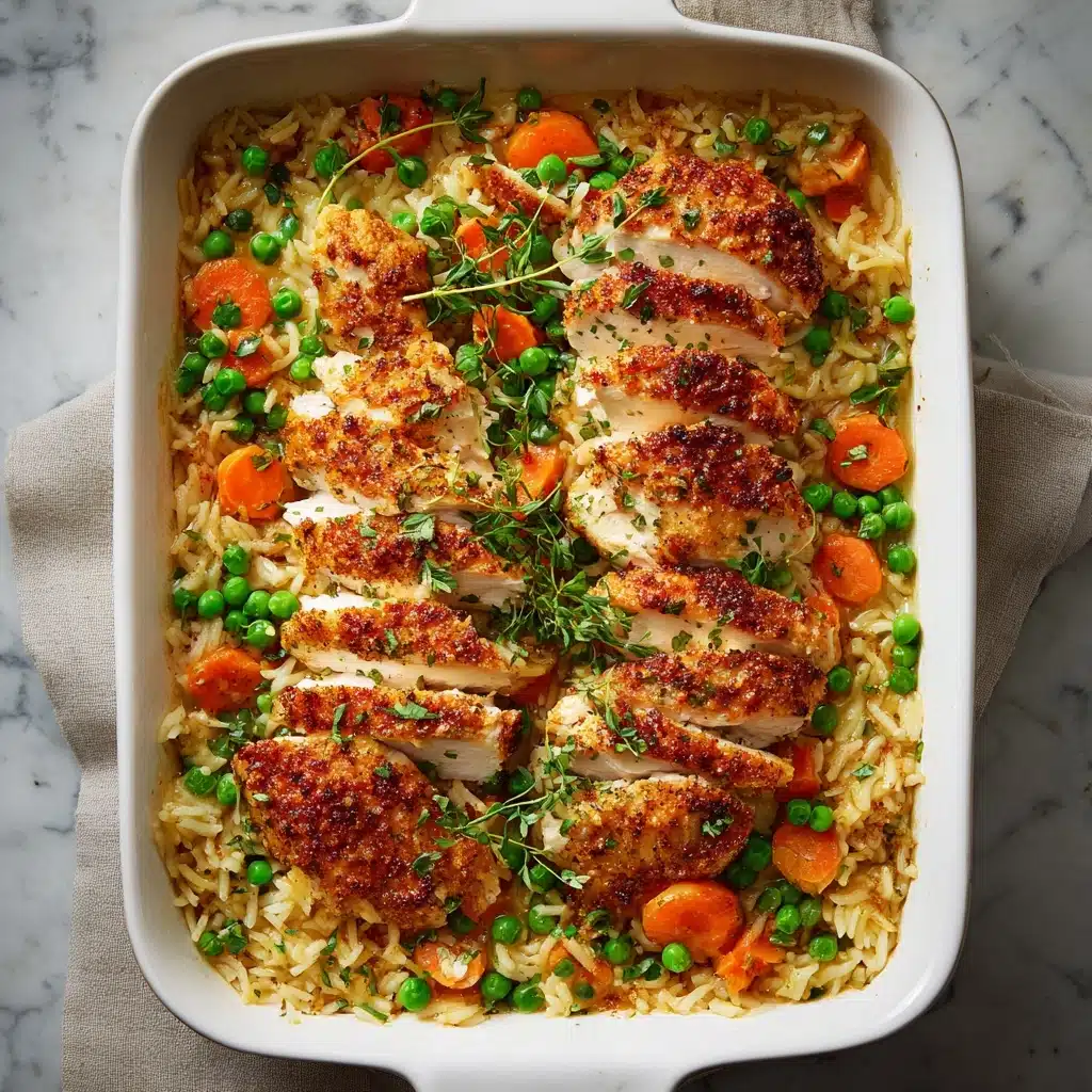 No-Peek Chicken Casserole with Creamy Rice and Vegetables Recipe - Recipe Image