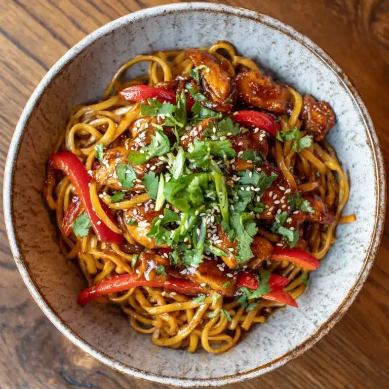 Crispy Garlic Chicken Drunken Noodles Recipe
