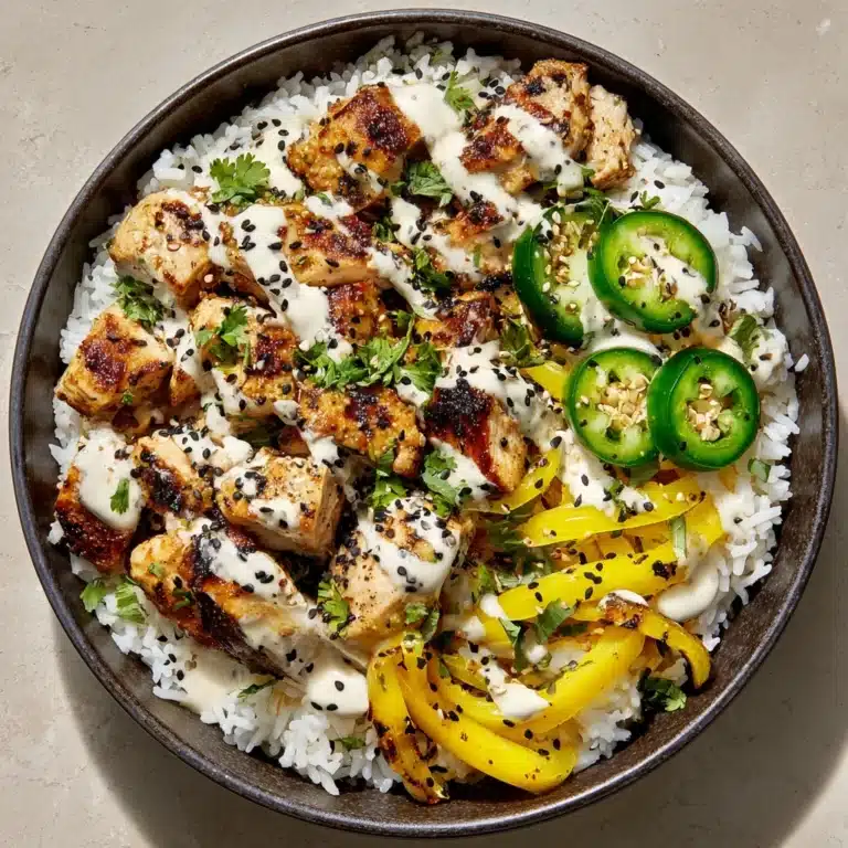 Greek Chicken Bowls with Creamy Tahini Feta Sauce Recipe