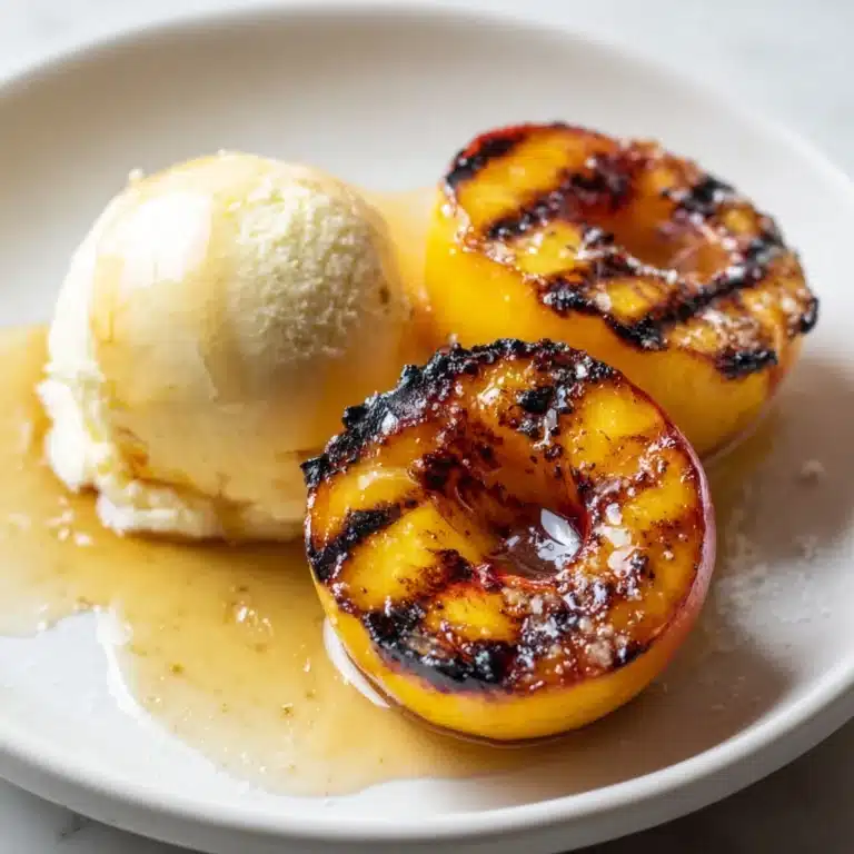 Grilled Peaches with Vanilla Ice Cream Recipe