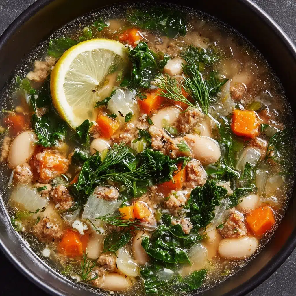 Lemon White Bean Soup with Turkey and Greens Recipe