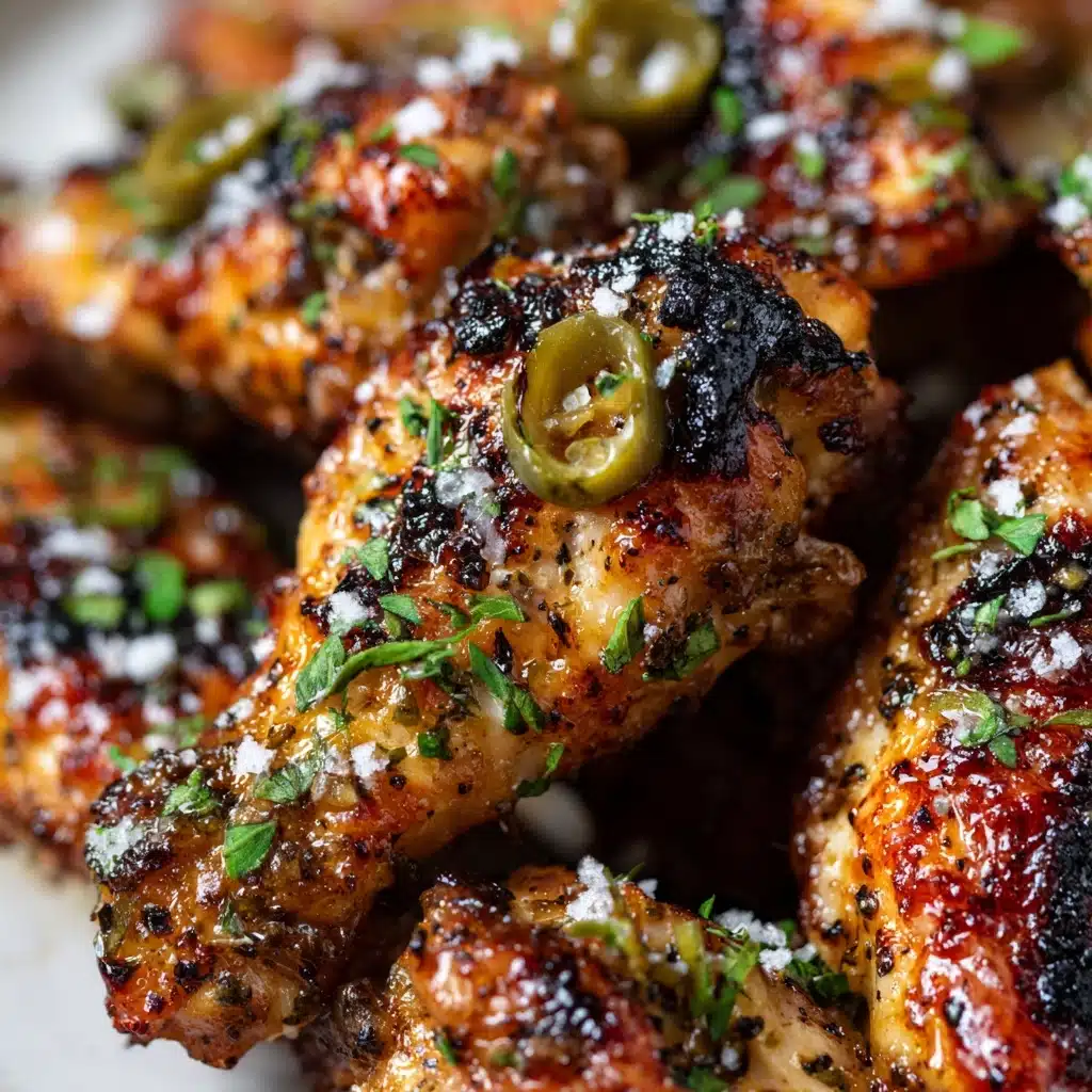 Grilled Chicken Wings with Peperoncini Garlic Butter Recipe - Recipe Image