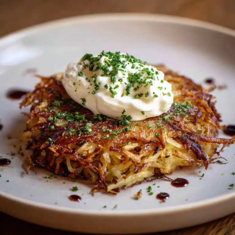 Potato-Parsnip Rosti with Caramelized Onion Sour Cream Recipe