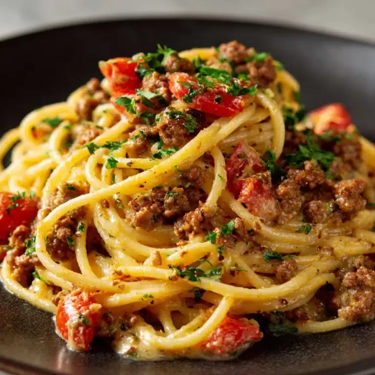 Creamy Italian Spaghetti with Ground Beef Recipe