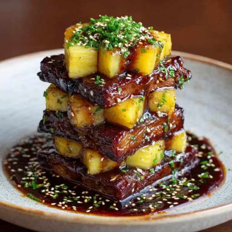 Teriyaki Beef & Pineapple Rice Stack Recipe