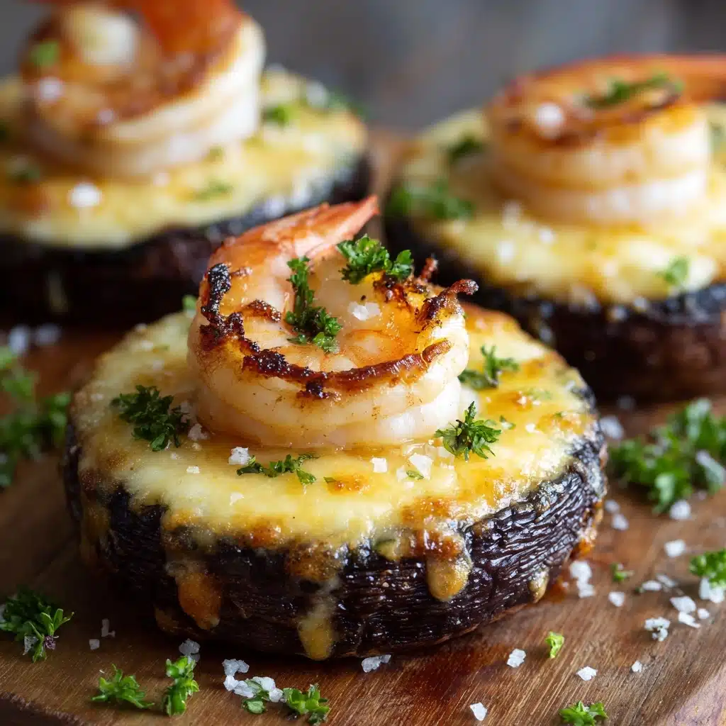 Cajun Shrimp-Stuffed Mushrooms with Cheese Pull Recipe - Recipe Image