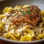 One-Pan Creamy Garlic Butter Chicken with Egg Noodles Recipe