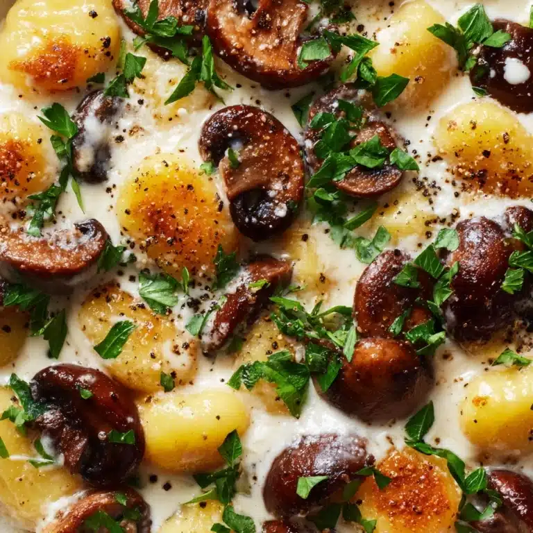 Easy Ricotta Gnocchi with Creamy Mushroom Sauce Recipe