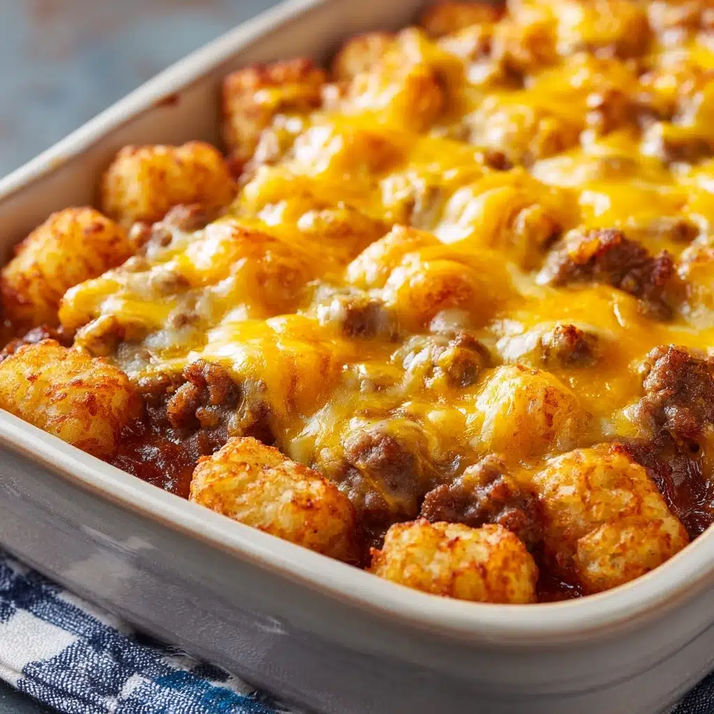 Cheesy Hot Dog Tater Tot Casserole Recipe