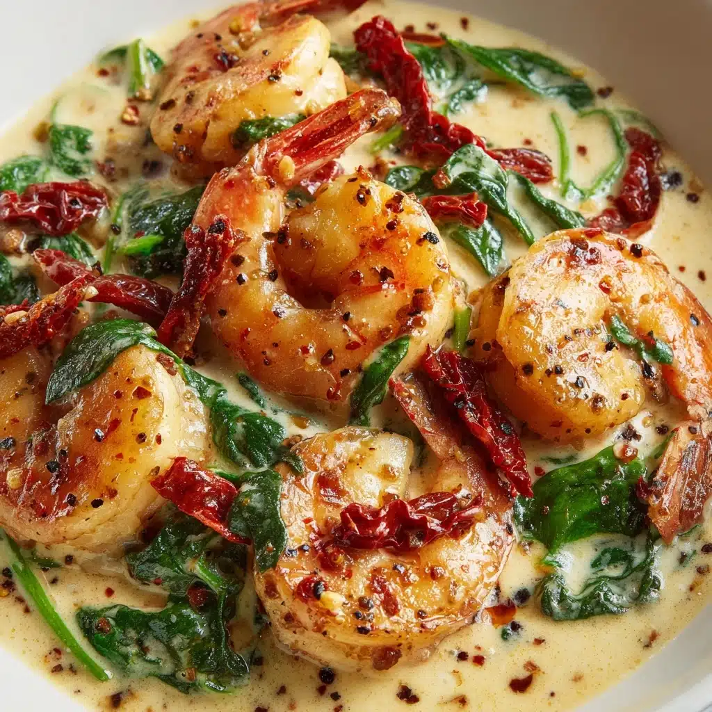 Creamy Sun-Dried Tomato Shrimp with Spinach Pasta Recipe