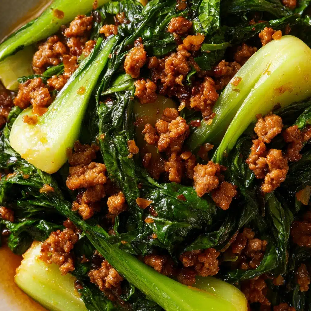 Stir-Fried Bok Choy with Ground Meat Recipe - Recipe Image