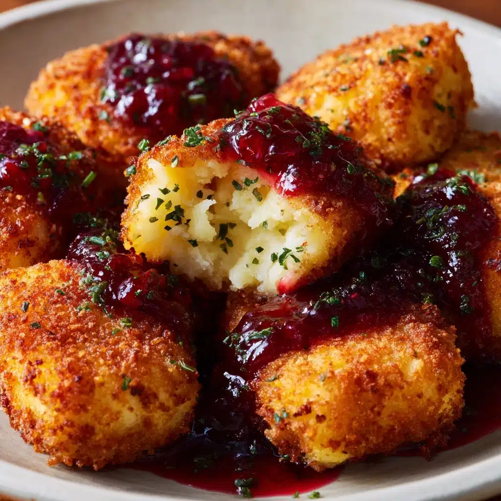 Mashed Potato Croquettes with Cranberry Mayo Recipe - Recipe Image