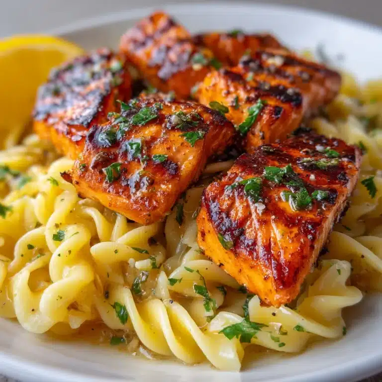 Salmon Bites with Lemon Butter Orzo Recipe