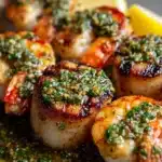 Grilled Surf & Turf Skewers with Chimichurri Recipe