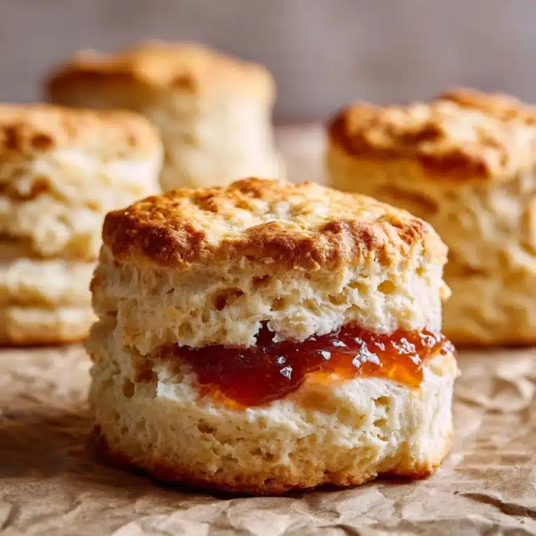 Butter Swim Biscuits with Peach Jalapeño Jam Recipe