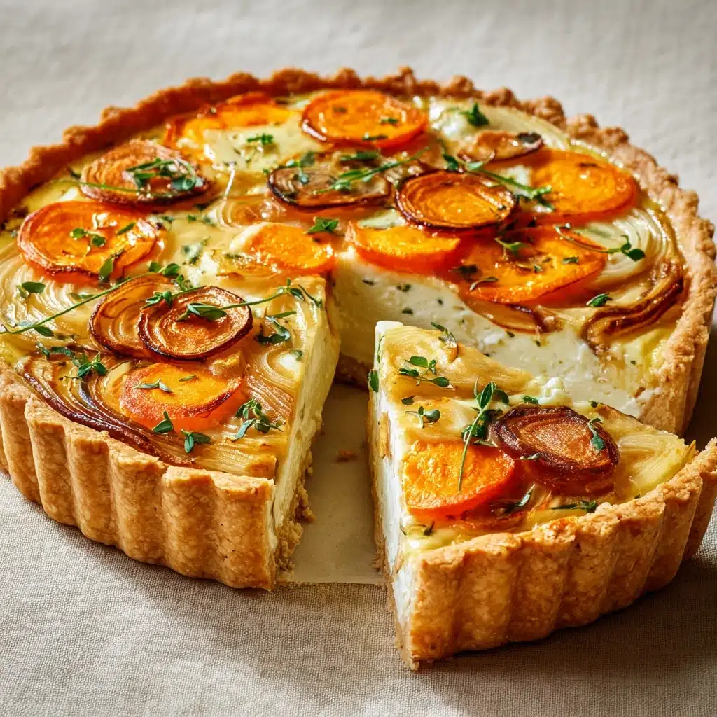 Carrot Quiche with Cheddar and Roasted Onions Recipe - Recipe Image