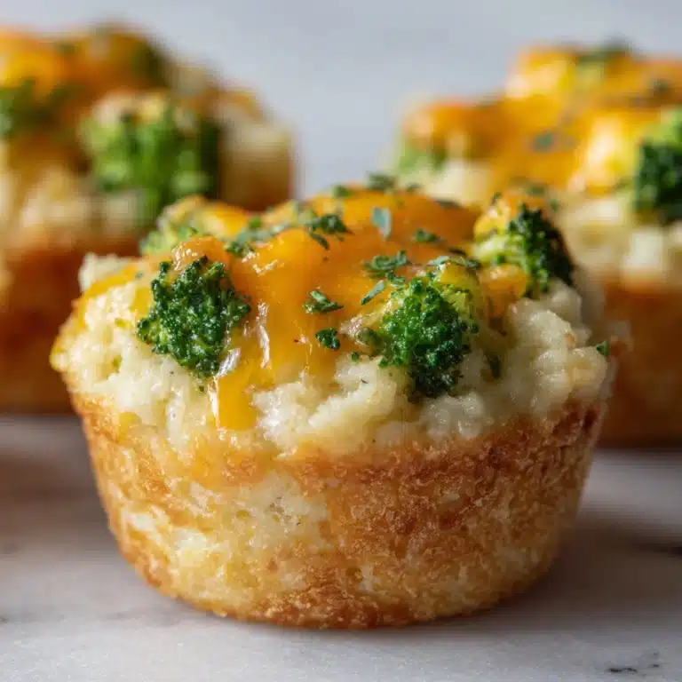 Broccoli Cheddar Smashed Potato Cups Recipe