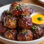 Korean BBQ Meatballs with Spicy Mayo Dip Recipe