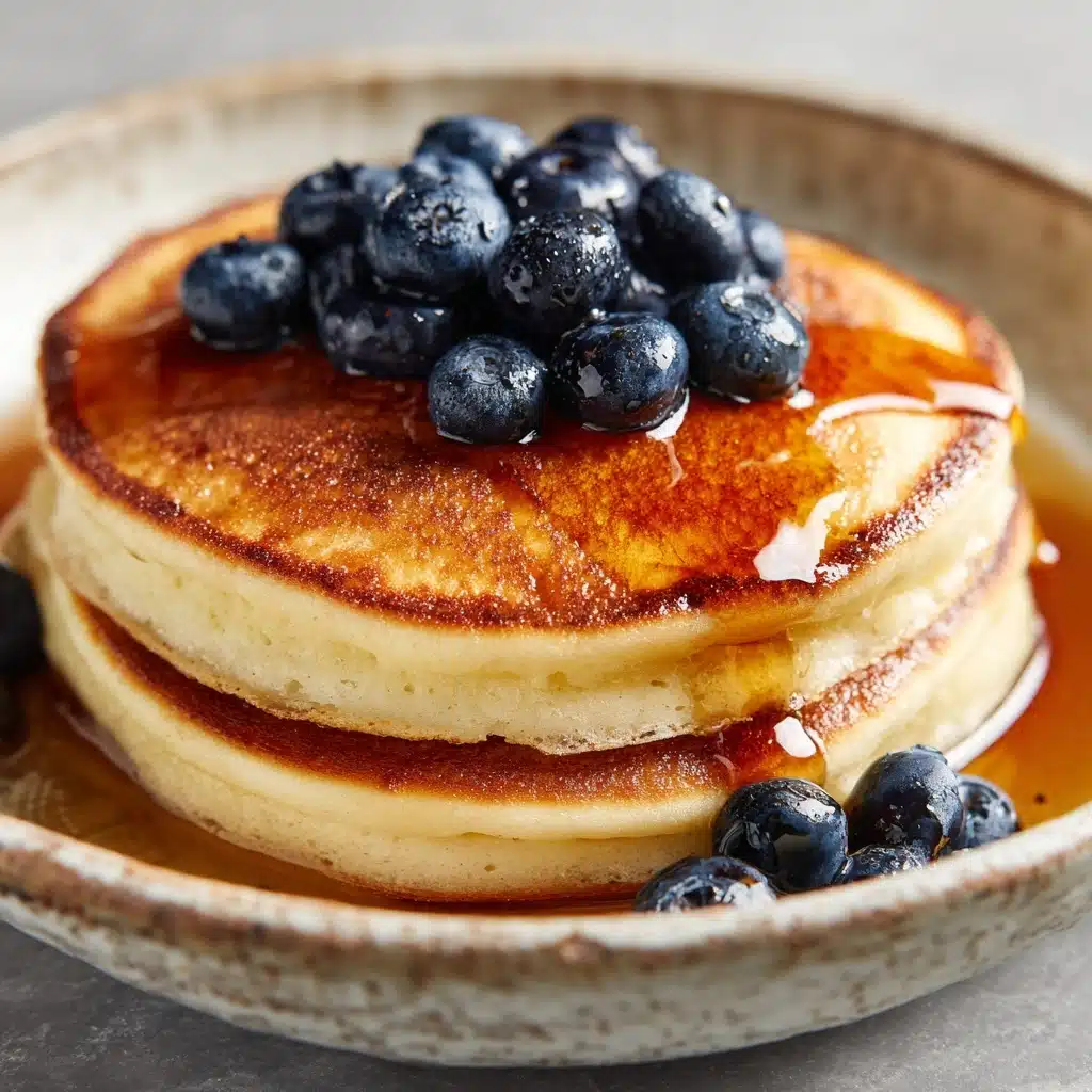 Mini Pancake and Blueberry Bowl with Caramel Drizzle Recipe