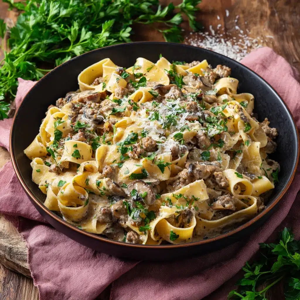 Creamy Ground Beef Alfredo Pasta Recipe
