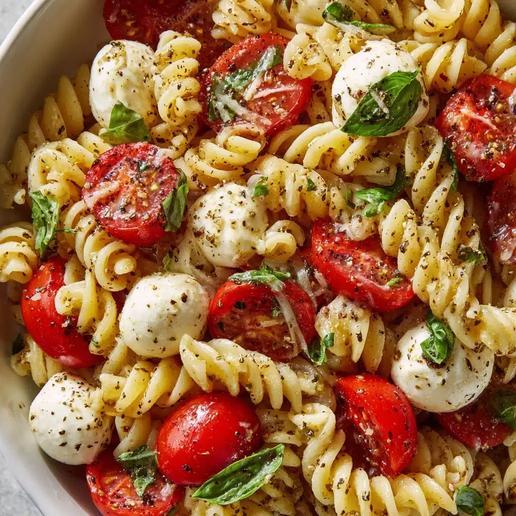 Easy Caprese Pasta Salad Recipe - Recipe Image