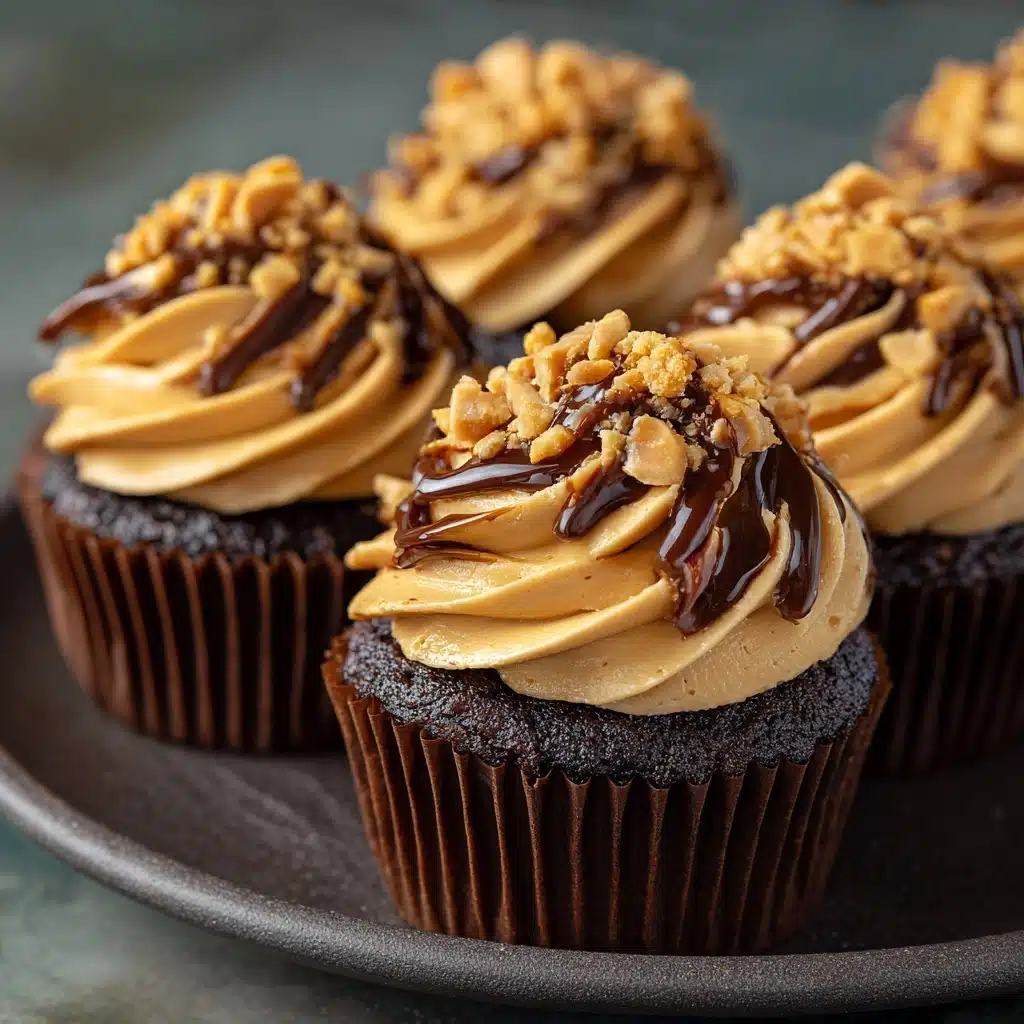 Gooey Chocolate Peanut Butter Cupcakes Recipe