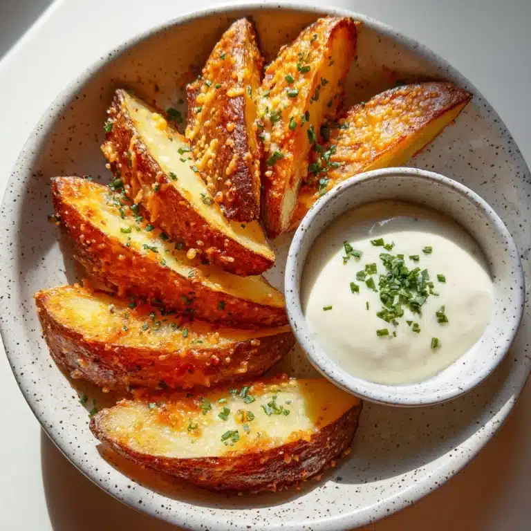 Baked Garlic Parmesan Potato Wedges Recipe